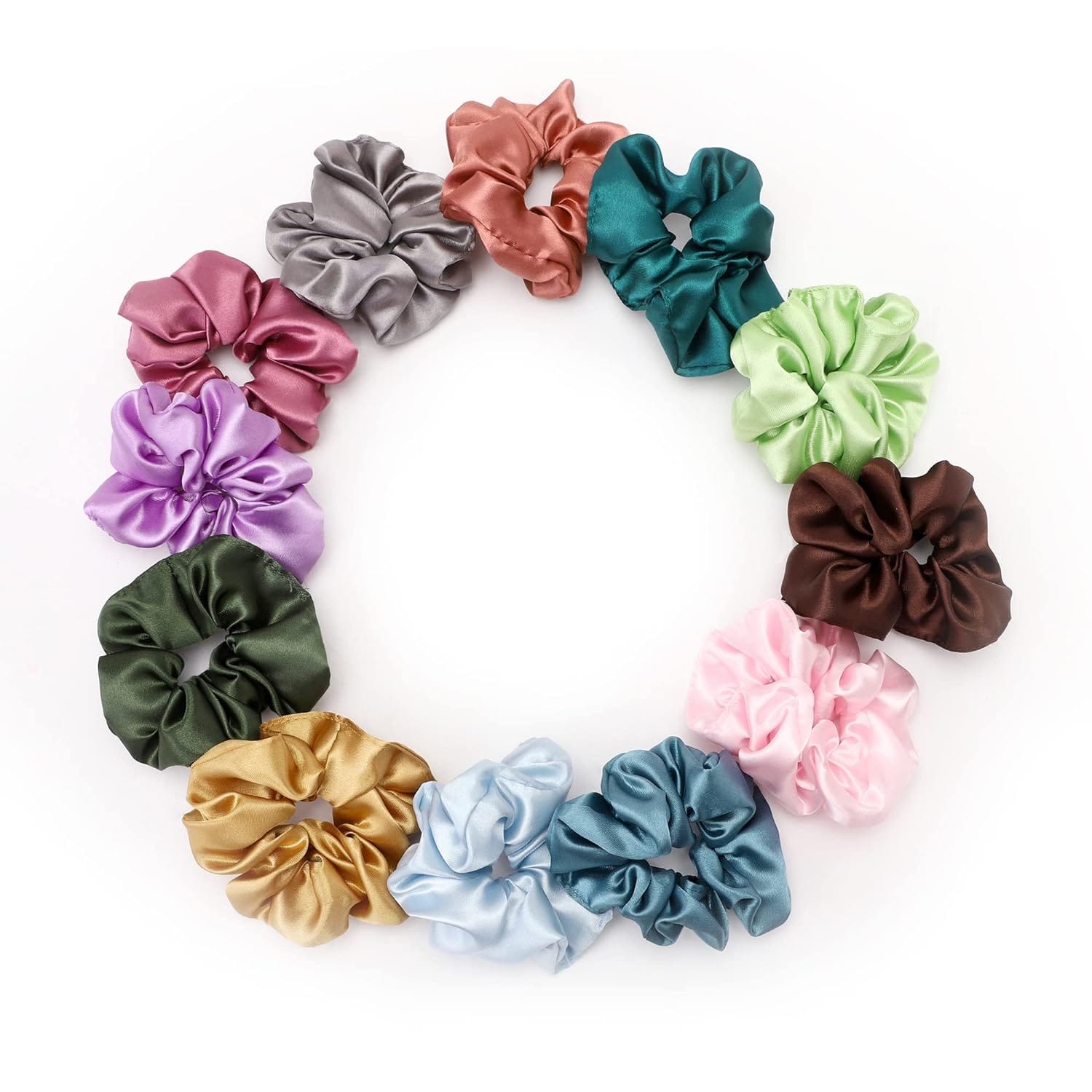 Silk Satin Scrunchies For Women and Girls – Pack of 7